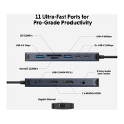 Hyper HyperDrive Next USB-C-hub, 11 porter, midnattsblå, bilde 6