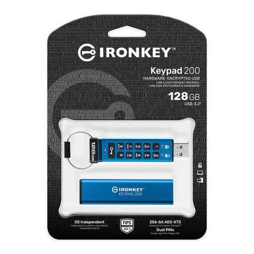 Kingston Ironkey Keypad 200 128 GB USB-minnepinne