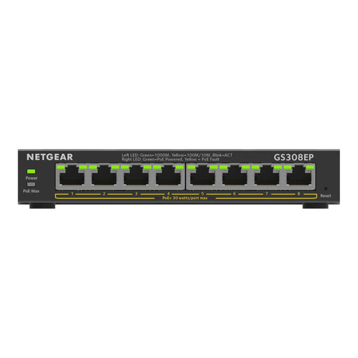 Netgear GS308EP 8-ports gigabit PoE-switch, smart, 62 W PoE