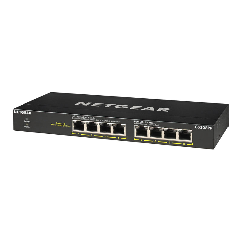 Netgear GS308PP 8-ports gigabit PoE-switch, ustyrt, 83 W PoE, bilde 4