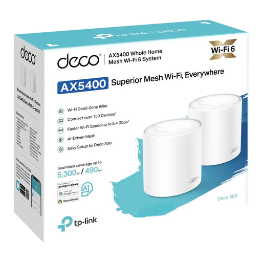 TP-Link Deco X60 WiFi 6 meshsystem AX5400, 2-pakning